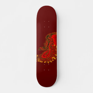 China Dragon red and gold design Skateboard