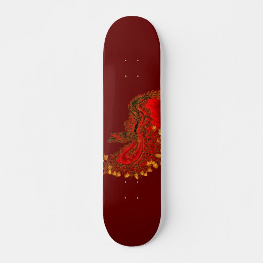 China Dragon red and gold design Skateboard (Voorkant)