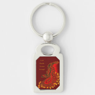 China Dragon red and gold design Sleutelhanger