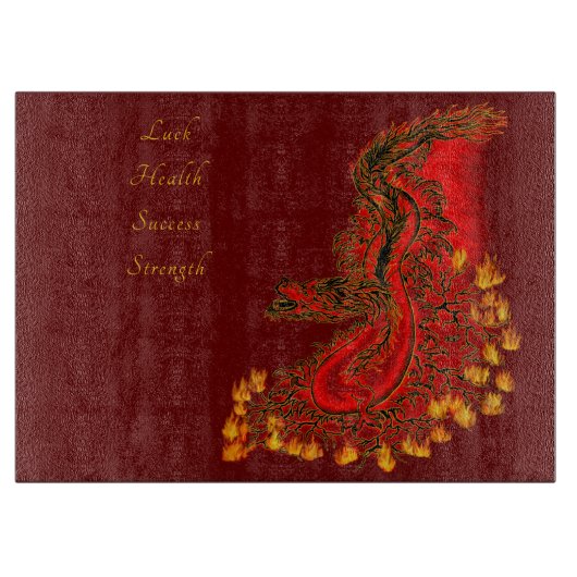 China Dragon red and gold design Snijplank (Voorkant)