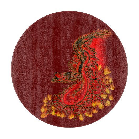 China Dragon red and gold design Snijplank (Voorkant)