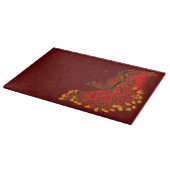 China Dragon red and gold design Snijplank (Hoek)
