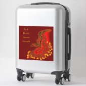 China Dragon red and gold design Sticker (Koffer)