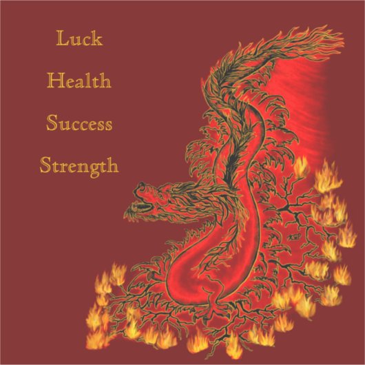 China Dragon red and gold design Sticker (Voorkant)