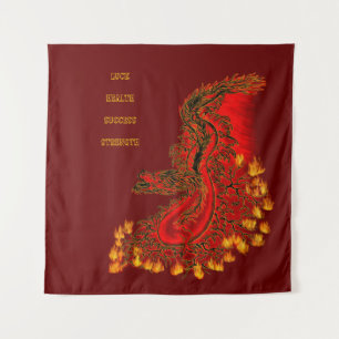 China Dragon red and gold design Wandkleed