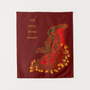 China Dragon red and gold design Wandkleed