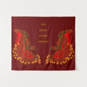 China Dragon red and gold design Wandkleed (Voorkant (horizontaal))