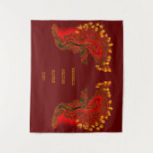 China Dragon red and gold design Wandkleed (Voorkant)