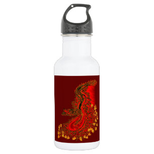 China Dragon red and gold design Waterfles
