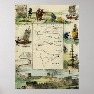 CHINA EN DE CHINESE MENSEN C1840 POSTER