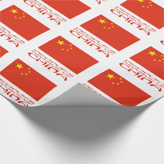 China en de Chinese vlag cadeau Cadeaupapier (Hoek)