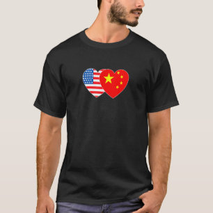 China en de Verenigde Staten: tweekleppige vlag vo T-shirt