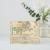 China en Japan Atlas Map Briefkaart (Staand voorkant)