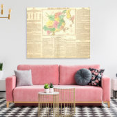 China en Japan Atlas Map Canvas Afdruk (Insitu (Woonkamer))