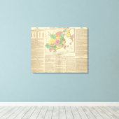 China en Japan Atlas Map Canvas Afdruk (Insitu (Houten vloer))