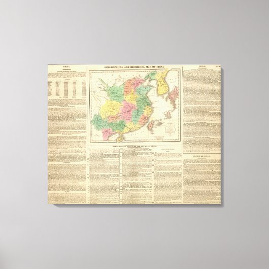 China en Japan Atlas Map Canvas Afdruk (Voorkant)