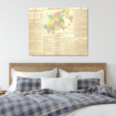 China en Japan Atlas Map Canvas Afdruk (Insitu (Slaapkamer))