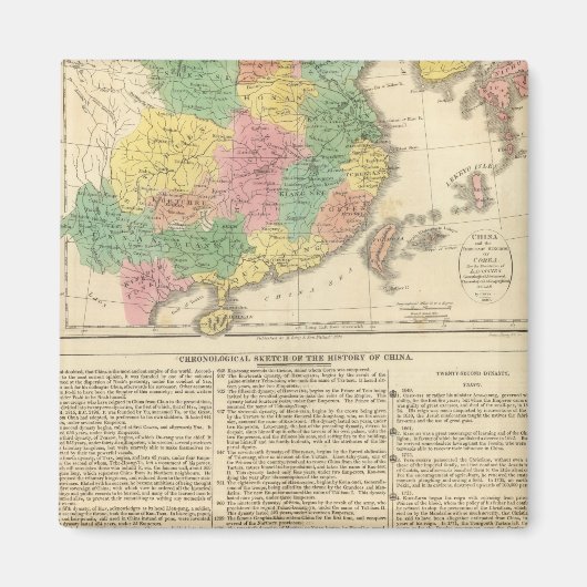 China en Japan Atlas Map Magneet (Voorkant)