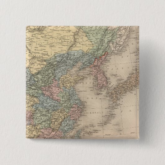 China en Korea Vierkante Button 5,1 Cm (Voorkant)