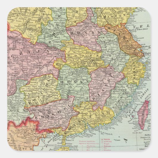 China en Maleisië Vierkante Sticker (Voorkant)