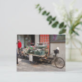 China-fiets-verkochte vis briefkaart (Staand voorkant)