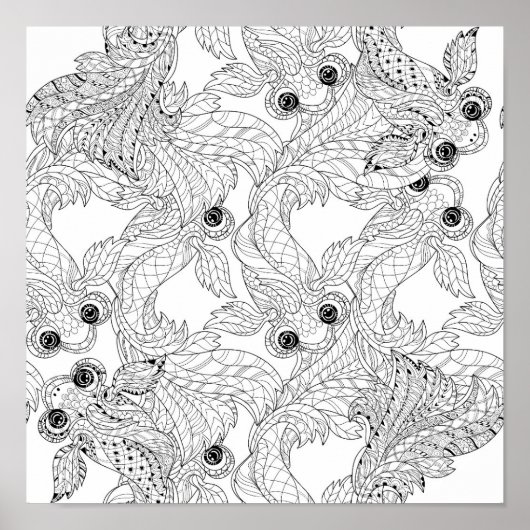 China Fish Doodle 2 Poster (Voorkant)