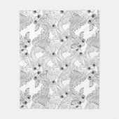 China Fish Doodle Fleece Deken (Voorkant)