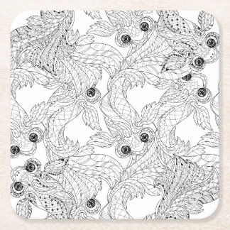 China Fish Doodle Kartonnen Onderzetters
