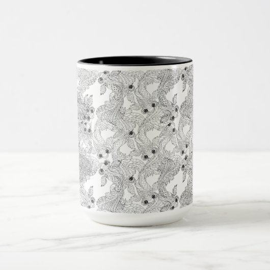 China Fish Doodle Mok (Midden)