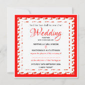 CHINA FLAG Custom Patriotic Square Weddenschap 婚 礼 Kaart (Voorkant)