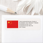 CHINA FLAG Customized Return Address Etiket (Insitu)