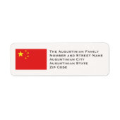 CHINA FLAG Customized Return Address Etiket (Voorkant)