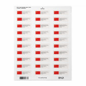 CHINA FLAG Customized Return Address Etiket (Full Sheet)