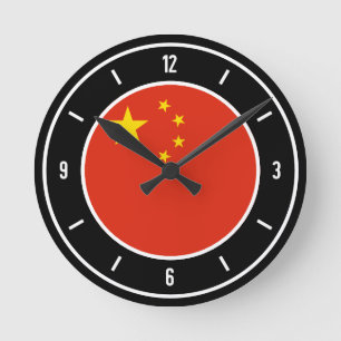 China Flag Elegant Ronde Klok