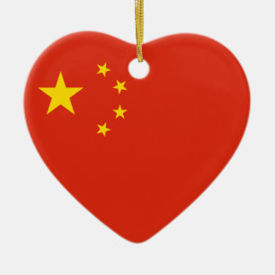 China Flag Heart Ornament