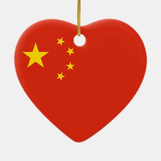 China Flag Heart Ornament (Achterkant)