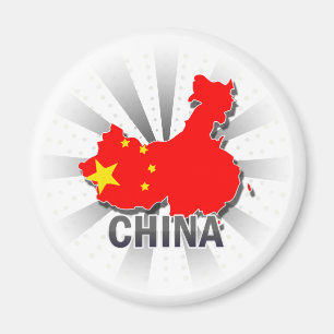 China Flag Map 2.0 Magneet