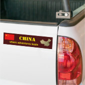 China Flag + Map Bumpersticker (Op Truck)