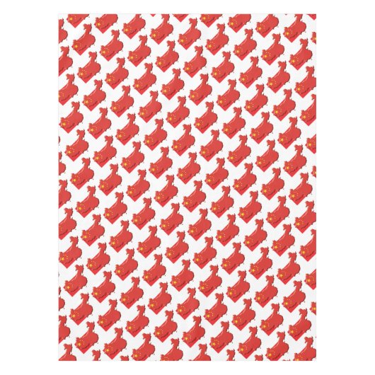 CHINA Flag Map Stijlvol Patriottisch Geometrisch Tafelkleed (Voorkant)
