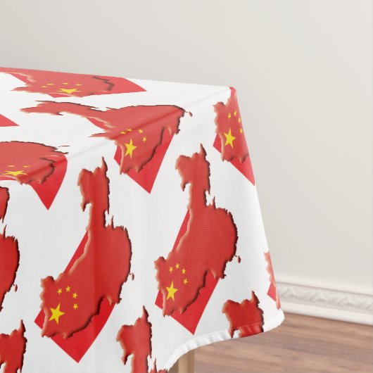 CHINA Flag Map Stijlvol Patriottisch Geometrisch Tafelkleed (Voorbeeld)