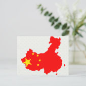 China Flag Map - volledige grootte Briefkaart (Staand voorkant)