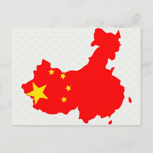 China Flag Map - volledige grootte Briefkaart (Voorkant)