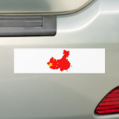 China Flag Map - volledige grootte Bumpersticker (Op auto)