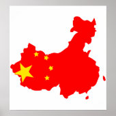 China Flag Map - volledige grootte Poster (Voorkant)