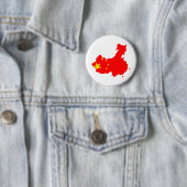 China Flag Map - volledige grootte Ronde Button 5,7 Cm (In situ)