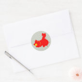 China Flag Map - volledige grootte Ronde Sticker (Envelop)