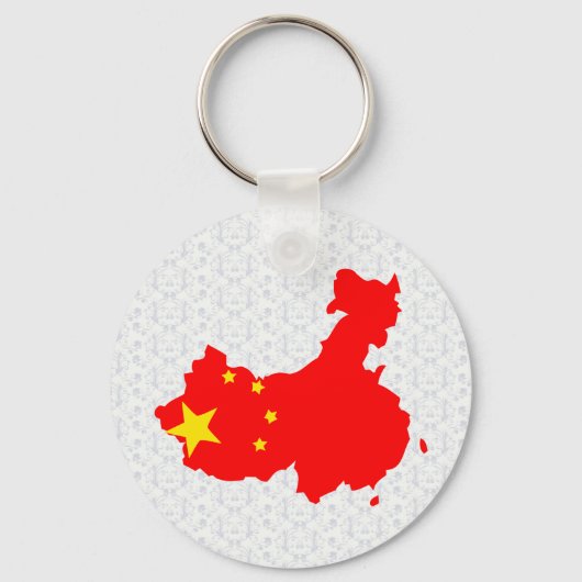 China Flag Map - volledige grootte Sleutelhanger (Voorkant)