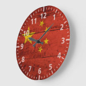 China Flag on Old Wood Grain Grote Klok (Hoek)
