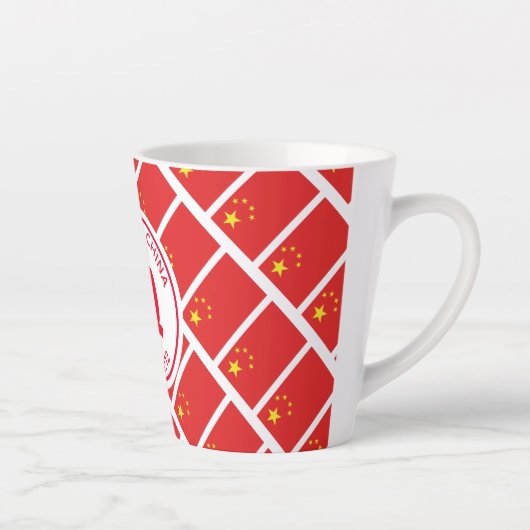 CHINA Flag Patriotic  Chinees Latte Mok (Rechts)