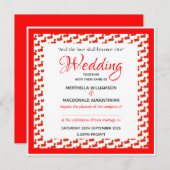 CHINA FLAG Patriotic Custom Square Weddenschap 婚 礼 Kaart (Voorkant / Achterkant)